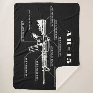 Schwarz-Weiß-AR-15-Teile-Kennzeichnung Sherpadecke