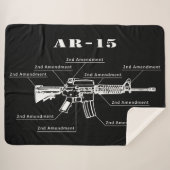 Schwarz-Weiß-AR-15-Teile-Kennzeichnung Sherpadecke (Vorderseite (Horizontal))