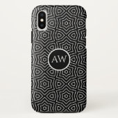 Schwarz-Weiß-Arabeske-Sterne Personalisiert Case-Mate iPhone Hülle (Rückseite)