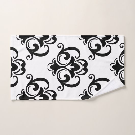 Schwarz-Weiß-Arabesque Badhandtuch Set (Handtuch)