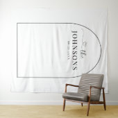 Schwarz-Weiß-Arch-Hochzeit oder Jubiläum Wandteppich (Beispiel (Horizontal))