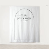 Schwarz-Weiß-Arch-Hochzeit oder Jubiläum Wandteppich (Vorderseite)