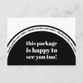 Schwarz-weiß Arch vielen Dank für die Bestellung k Begleitkarte (Rückseite)