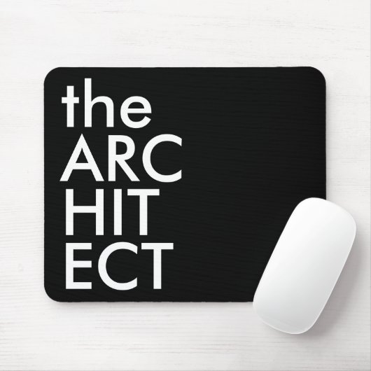 Schwarz Weiß Architekt Fett Design Typografie Mousepad (Mit Mouse)