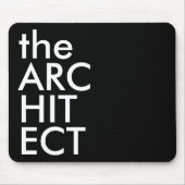 Schwarz Weiß Architekt Fett Design Typografie Mousepad (Vorne)