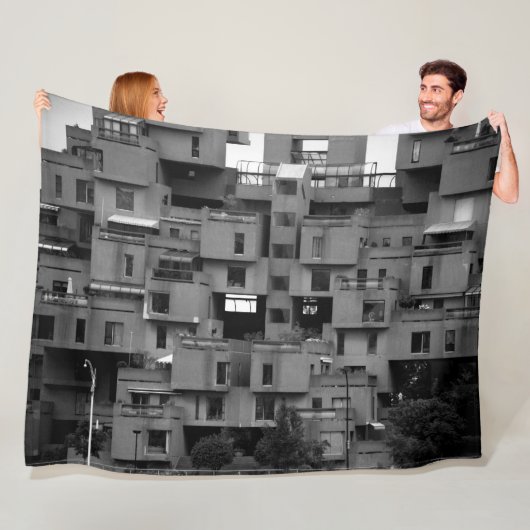 Schwarz-Weiß-Architektur Fleecedecke (Beispiel)