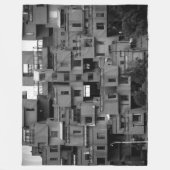 Schwarz-Weiß-Architektur Fleecedecke (Vorderseite)