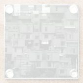 Schwarz-Weiß-Architektur  Glasuntersetzer (Rückseite)