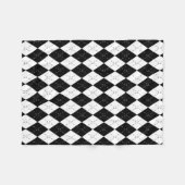 Schwarz-Weiß Argyle Fleecedecke (Vorderseite (Horizontal))