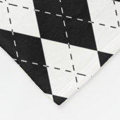 Schwarz-Weiß Argyle Fleecedecke (Ecke)