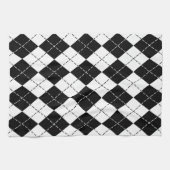 Schwarz-Weiß Argyle Handtuch (Horizontal)