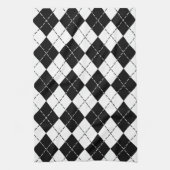 Schwarz-Weiß Argyle Handtuch (Vertikal)