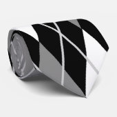 Schwarz Weiß Argyleschlips Krawatte (Gerollt)