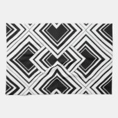 Schwarz-Weiß-Art-Deco-Design Geschirrtuch (Horizontal)