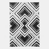 Schwarz-Weiß-Art-Deco-Design Geschirrtuch (Vertikal)