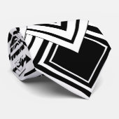 Schwarz-Weiß-Art-Deco-Design Krawatte (Gerollt)