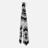 Schwarz-Weiß-Art-Deco-Design Krawatte (Rückseite)