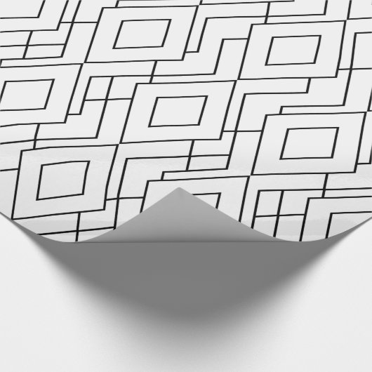 Schwarz-Weiß-Art Deco Diamant-Muster Geschenkpapier (Ecke)