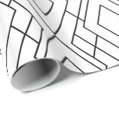 Schwarz-Weiß-Art Deco Diamant-Muster Geschenkpapier (Rolleneckpunkt)