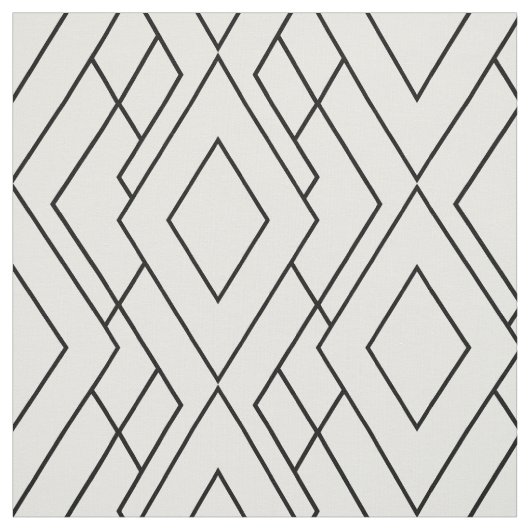 Schwarz-Weiß-Art Deco Diamant-Muster Stoff (Muster)