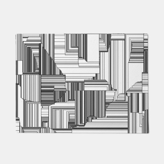 Schwarz-Weiß-Art-Deco Fußmatte (Vorderseite)