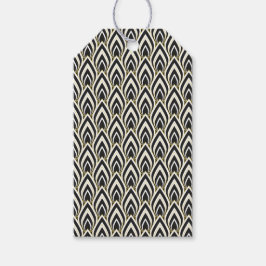 Schwarz-Weiß Art Deco Geschenkanhänger