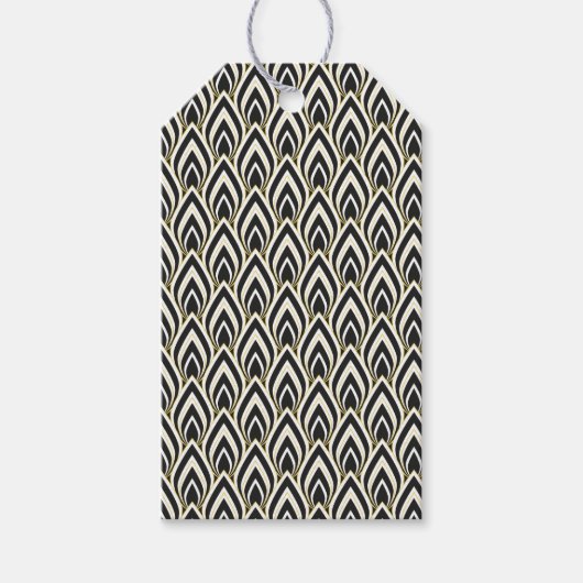 Schwarz-Weiß Art Deco Geschenkanhänger (Vorderseite)