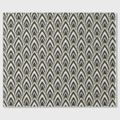 Schwarz-weiß Art Deco-Geschenkpapier Geschenkpapier (Flach)