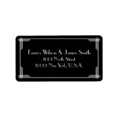 Schwarz-weiß Art Deco Great Gatsby Address Labels Adressaufkleber (Vorne)
