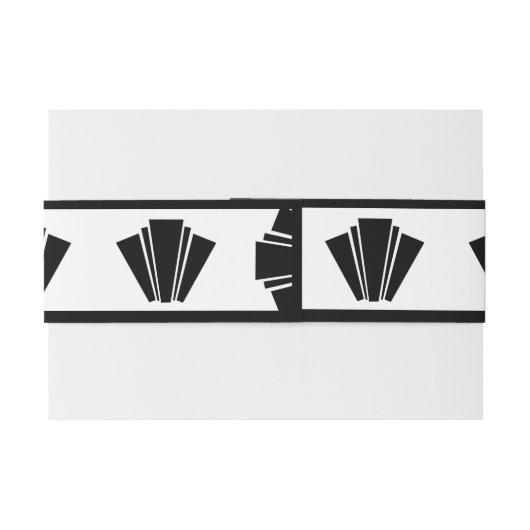 Schwarz-Weiß-Art-Déco-Hochzeit Einladungsbanderole (Rückseitenbeispiel)