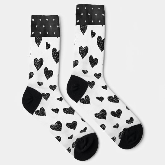 Schwarz-Weiß Art Deco Look Socken (Rechts)