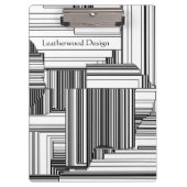 Schwarz-Weiß-Art-Deco mit Name und Monogramm Klemmbrett (Vorderseite)