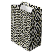 Schwarz-Weiß Art Deco Mittlere Geschenktüte (Rückseite Schrägansicht)