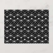 Schwarz-Weiß Art Deco Muster Postkarte (Vorderseite)