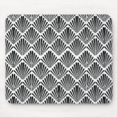 Schwarz-Weiß Art Deco nahtloses Muster Mousepad (Vorne)