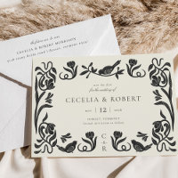 Schwarz-Weiß-Art-Deco Save the Date