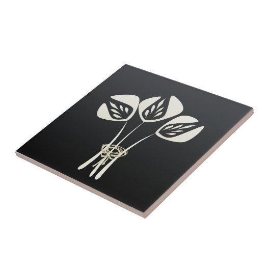 Schwarz-weiß Art Deco Stil Fliese (Seite)