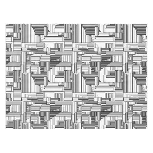 Schwarz-Weiß-Art-Deco Tischdecke (Vorderseite (Horizontal))