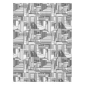 Schwarz-Weiß-Art-Deco Tischdecke (Vorderseite)