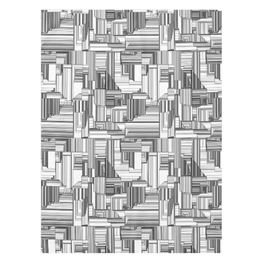 Schwarz-Weiß-Art-Deco Tischdecke (Vorderseite)