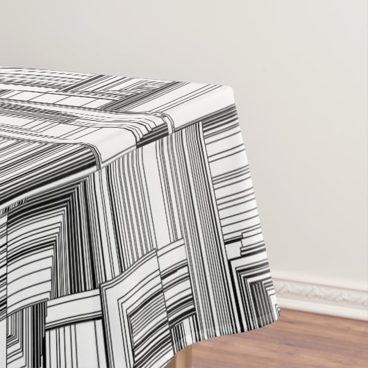 Schwarz-Weiß-Art-Deco Tischdecke (Beispiel)