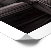 Schwarz-Weiß Art Deco-Treppen nach wo? Poster (Ecke)