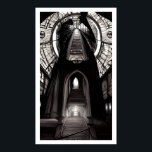 Schwarz-Weiß Art Deco-Treppen nach wo? Poster<br><div class="desc">Von Treppen,  Portalen und Whirlpools fasziniert. Wo gehen sie hin?</div>