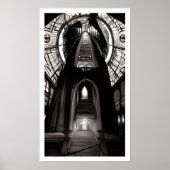 Schwarz-Weiß Art Deco-Treppen nach wo? Poster (Vorne)