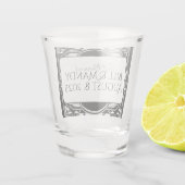 Schwarz-weiß Art Deco Vintage Schnapsglas (Rückseite)