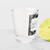 Schwarz-weiß Art Deco Vintage Schnapsglas (Links)