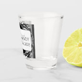 Schwarz-weiß Art Deco Vintage Schnapsglas (Rechts)