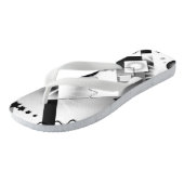 Schwarz-Weiß-Art-Deco-Wiedergabe von Flip Flops Badesandalen (Schrägansicht)