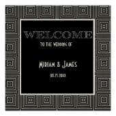 Schwarz-Weiß-Art-Deco-Zeichen Inspiriert Poster (Vorderseite)