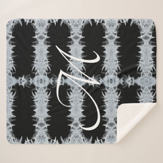 Schwarz-Weiß-ArtDeco-Grafik Sherpadecke (Vorderseite (Horizontal))